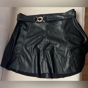 NWT Zara Black Faux Leather Skirt